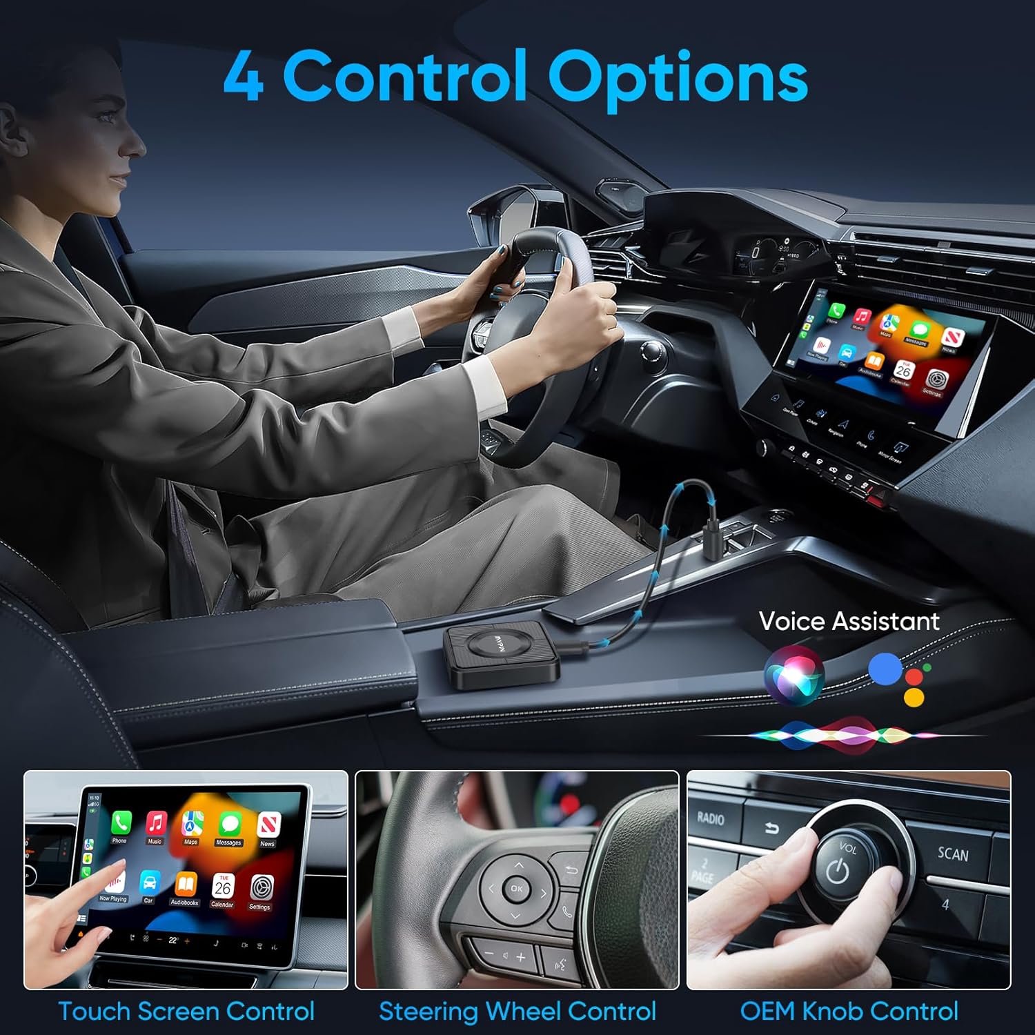 Adattatore Wireless CarPlay 3 in 1 per Android Auto e Video - immagine 5