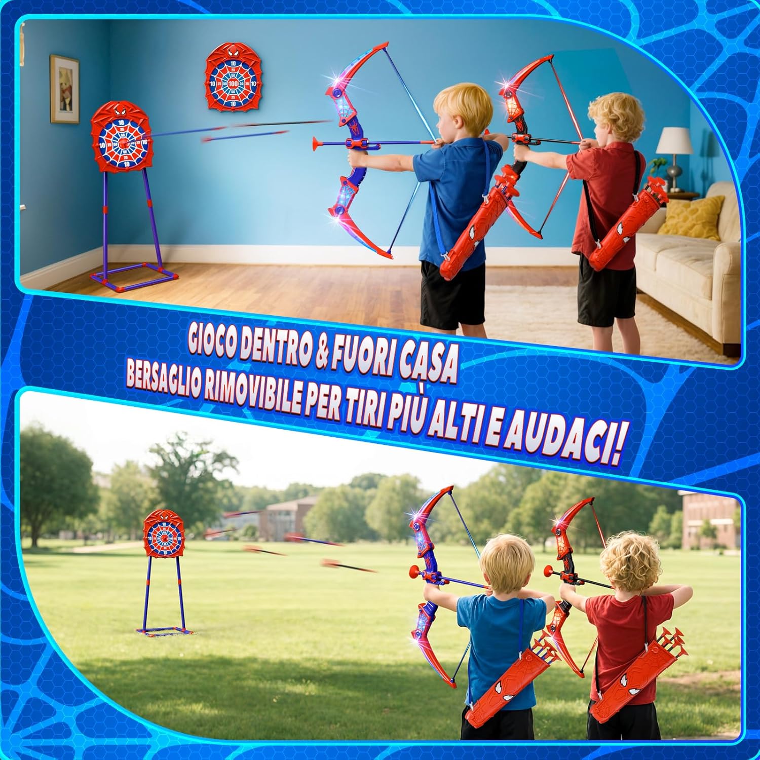 Set Arco e Freccia Ragno con Luci LED per Bambini - immagine 4
