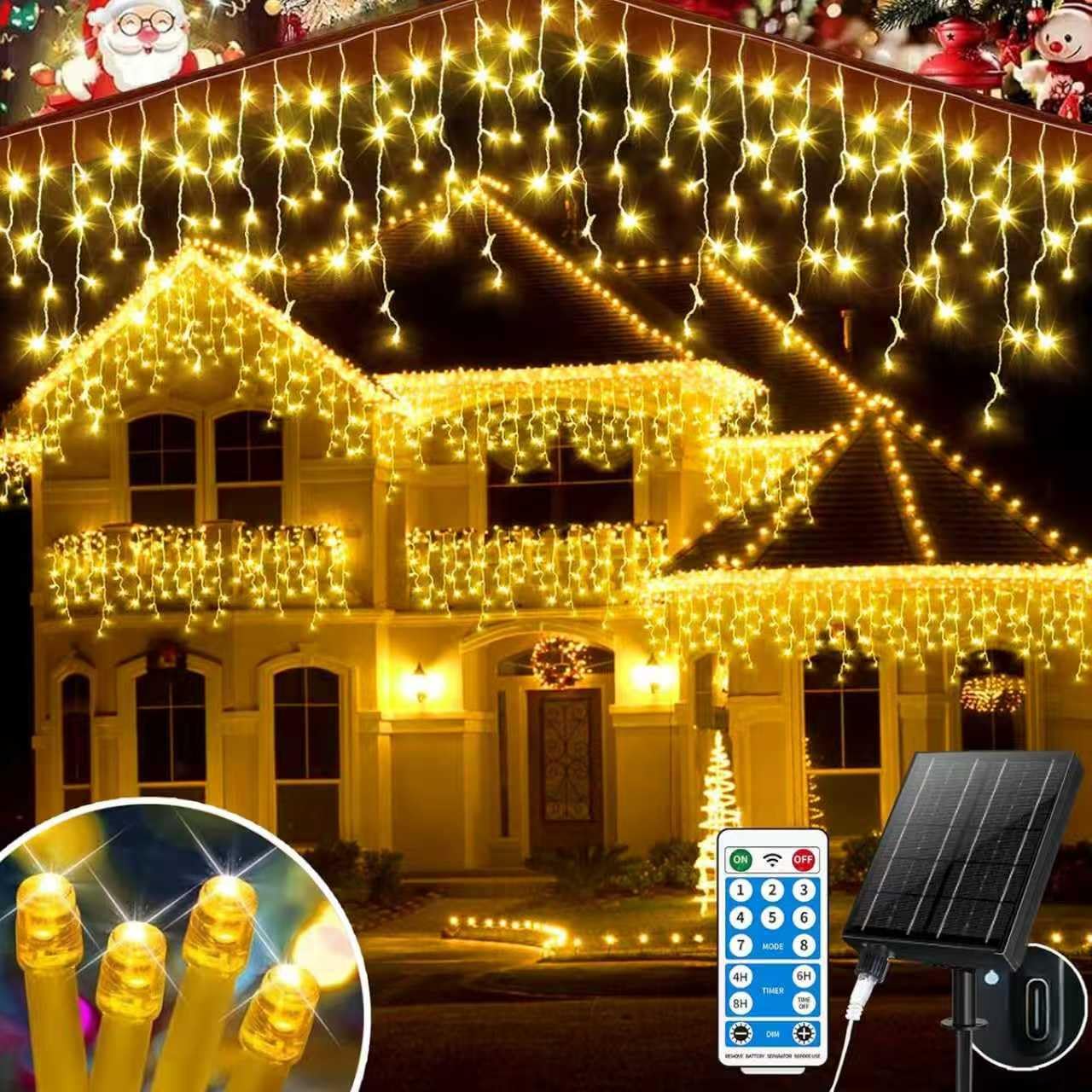 Luci di Natale Solari da Esterno 25+5M 800 LED