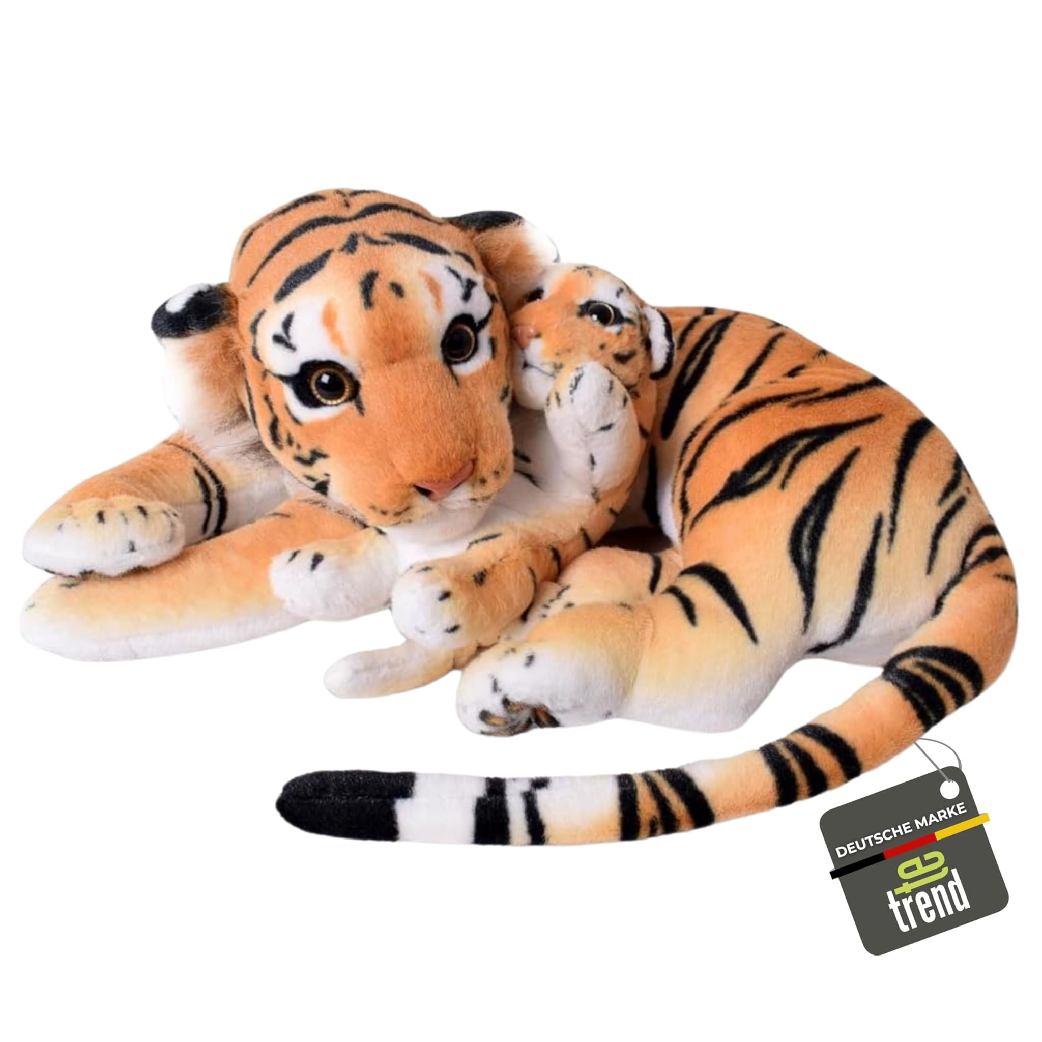 TE-Trend Peluche 2 in 1 XL Tigre 60cm, Marrone