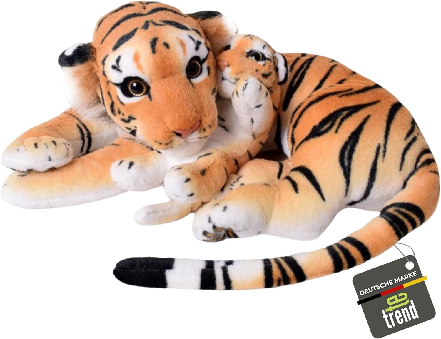 TE-Trend Peluche 2 in 1 XL Tigre 60cm, Marrone - immagine 1