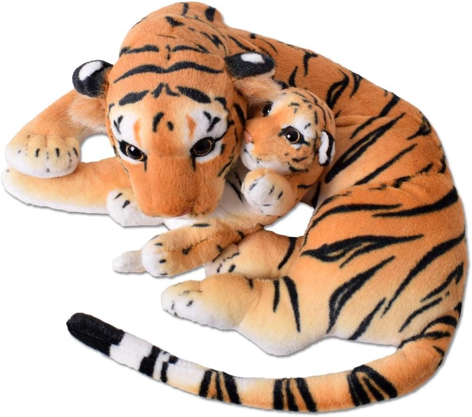TE-Trend Peluche 2 in 1 XL Tigre 60cm, Marrone - immagine 2