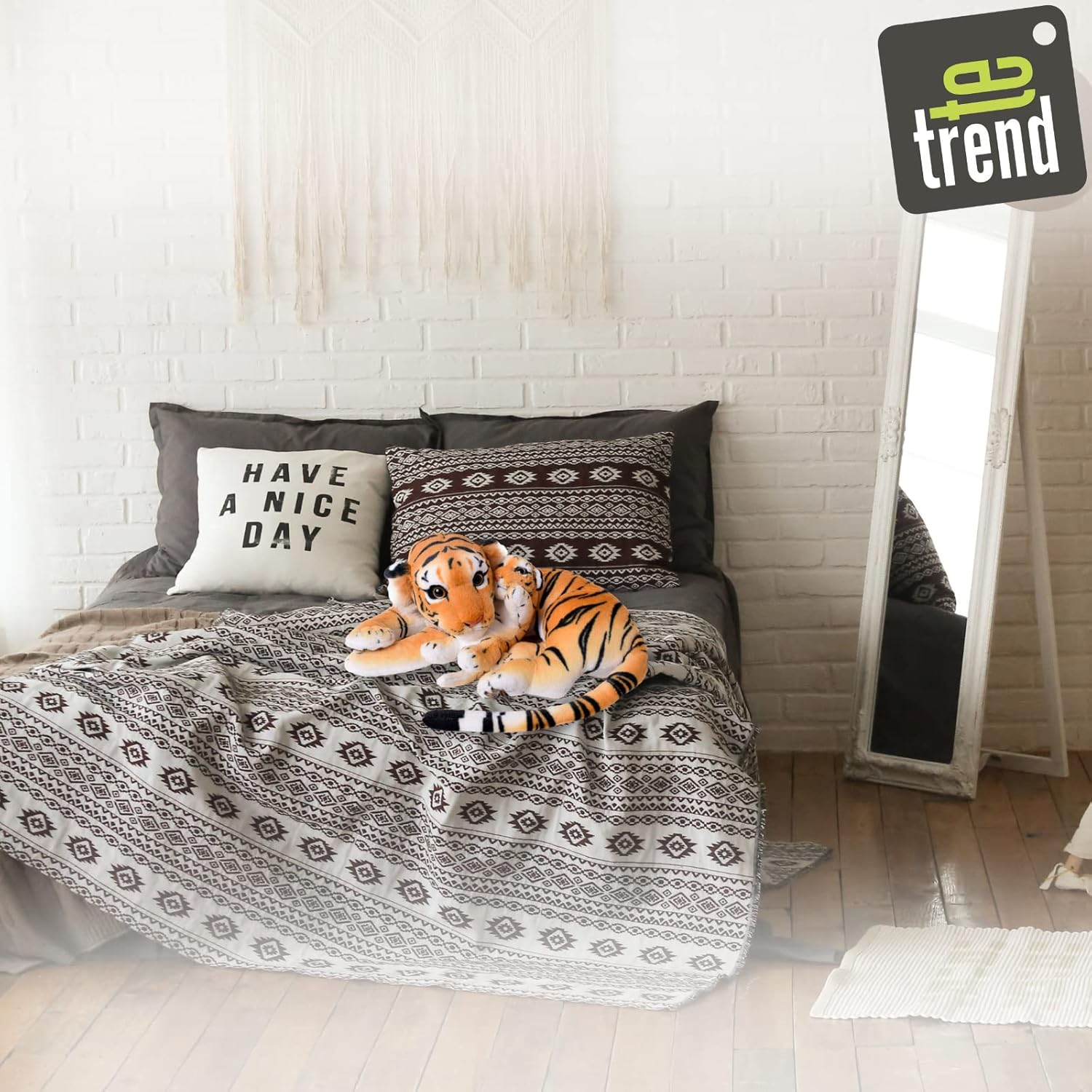 TE-Trend Peluche 2 in 1 XL Tigre 60cm, Marrone - immagine 6