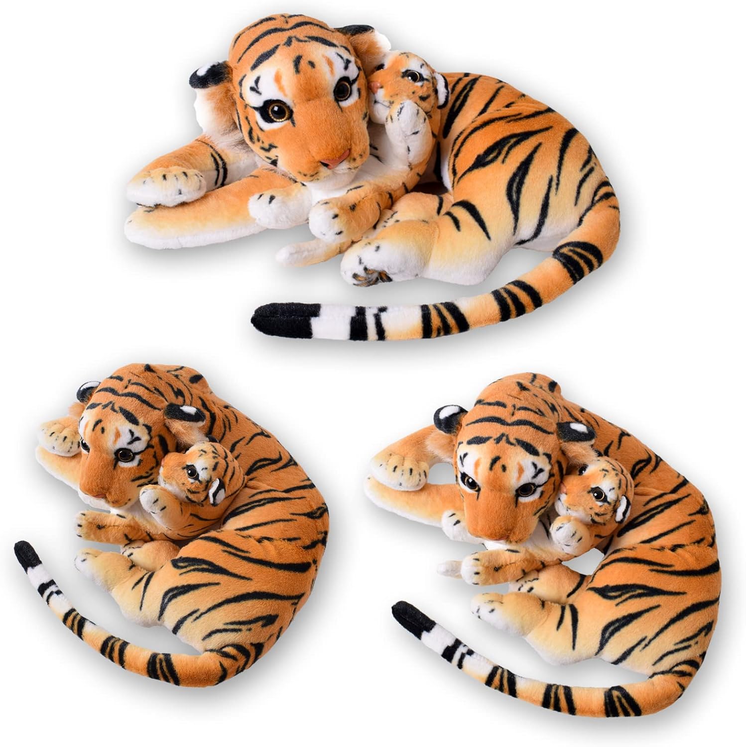 TE-Trend Peluche 2 in 1 XL Tigre 60cm, Marrone - immagine 7