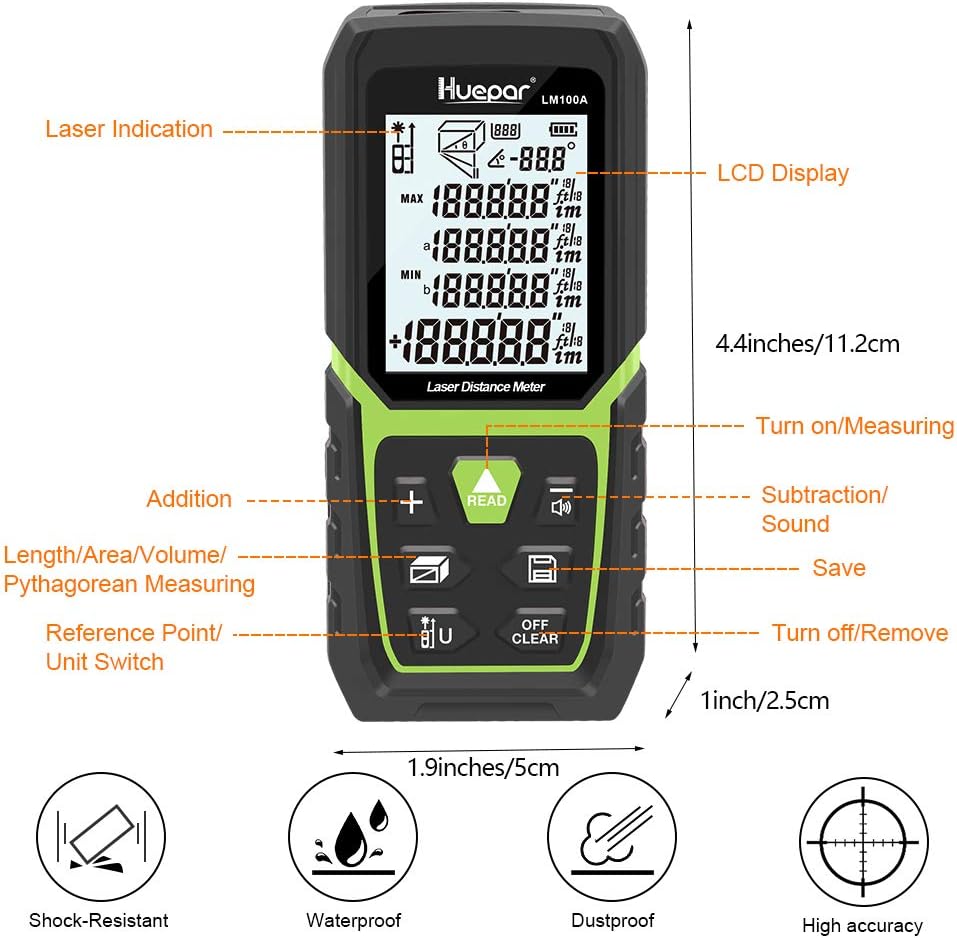 Huepar Metro Laser Professionale 100M - immagine 5