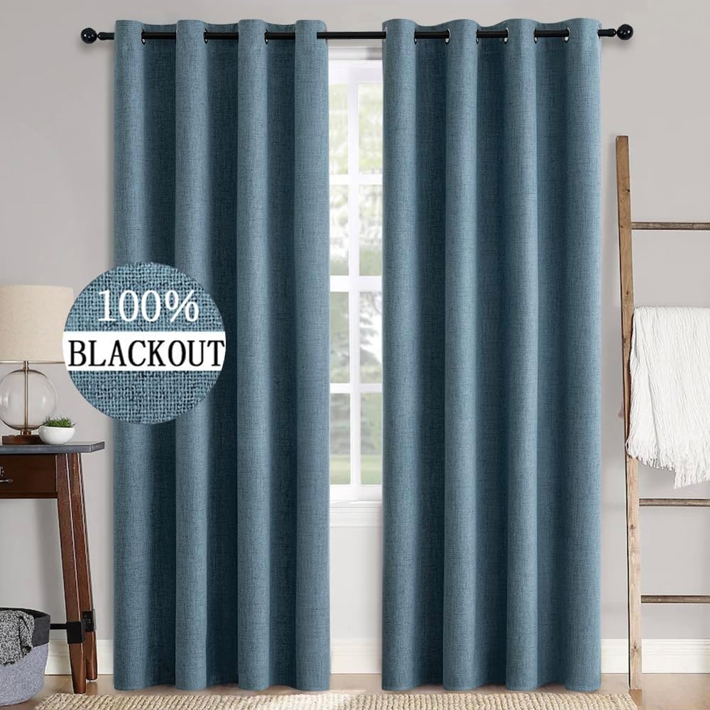 Miulee Tende Oscuranti con Occhielli, Blu (Set 2 pezzi) - immagine 1
