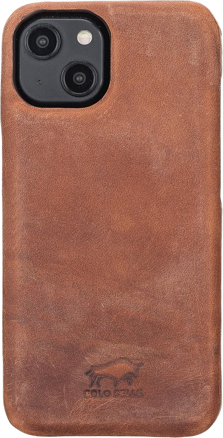 Custodia in Pelle 2 in 1 per iPhone 14 (6.1"), Marrone Vintage - immagine 5