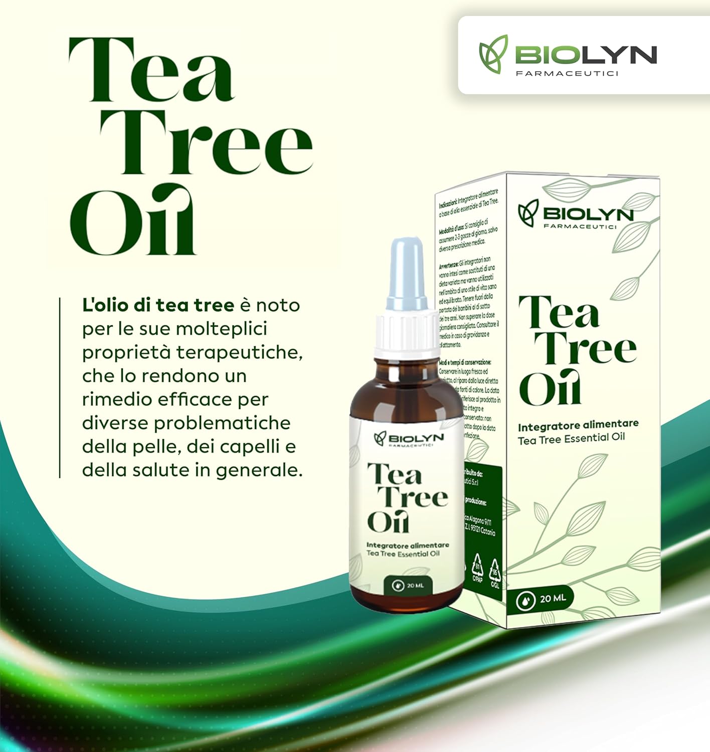 Tea Tree Oil Biolyn 20ml - Olio Essenziale Puro - immagine 2