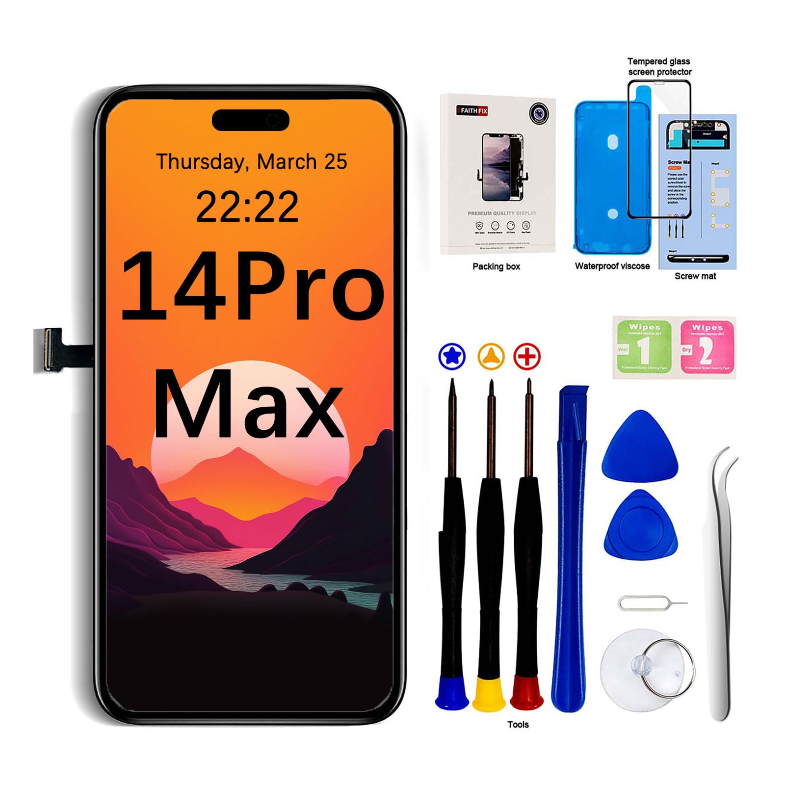 EFAITH Schermo per iPhone 14 Pro Max LCD Full HD