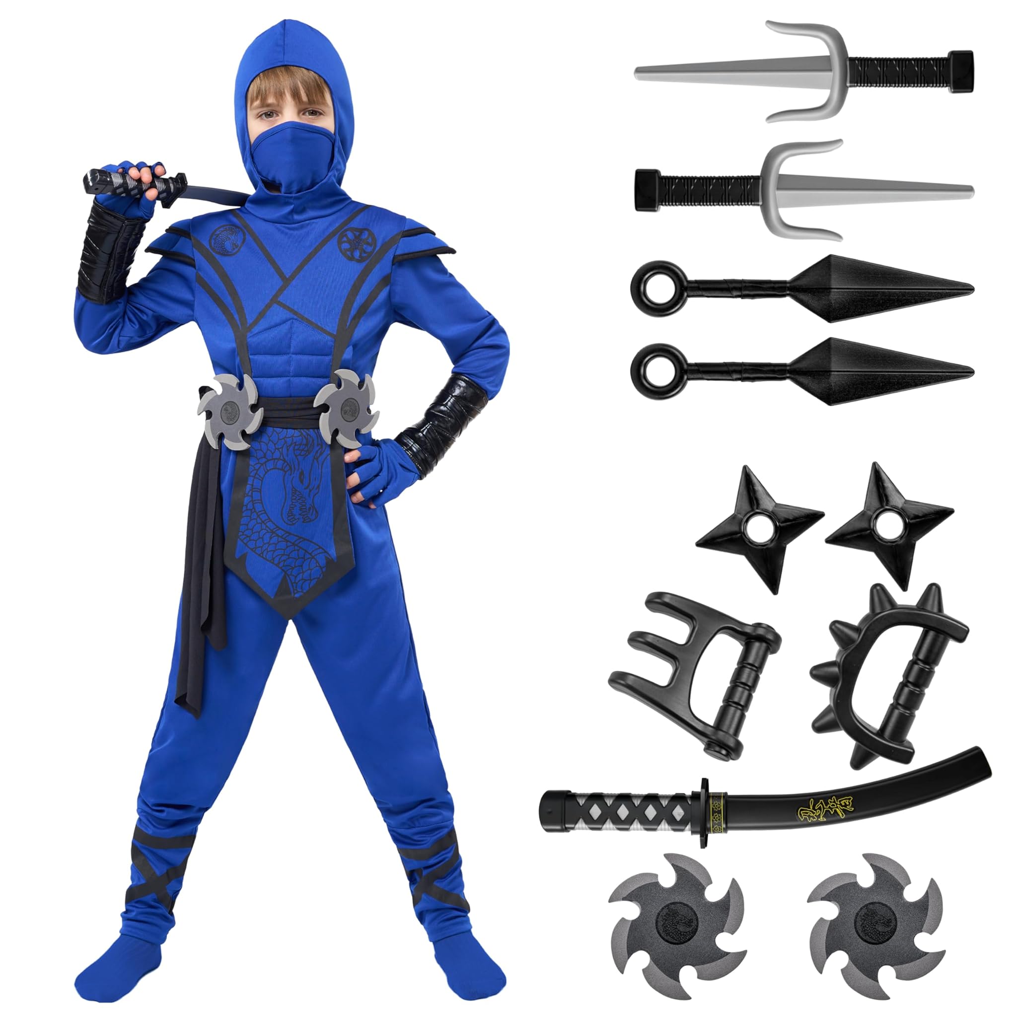 Spooktacular Creations Costume Dragon Ninja Blu per Bambini