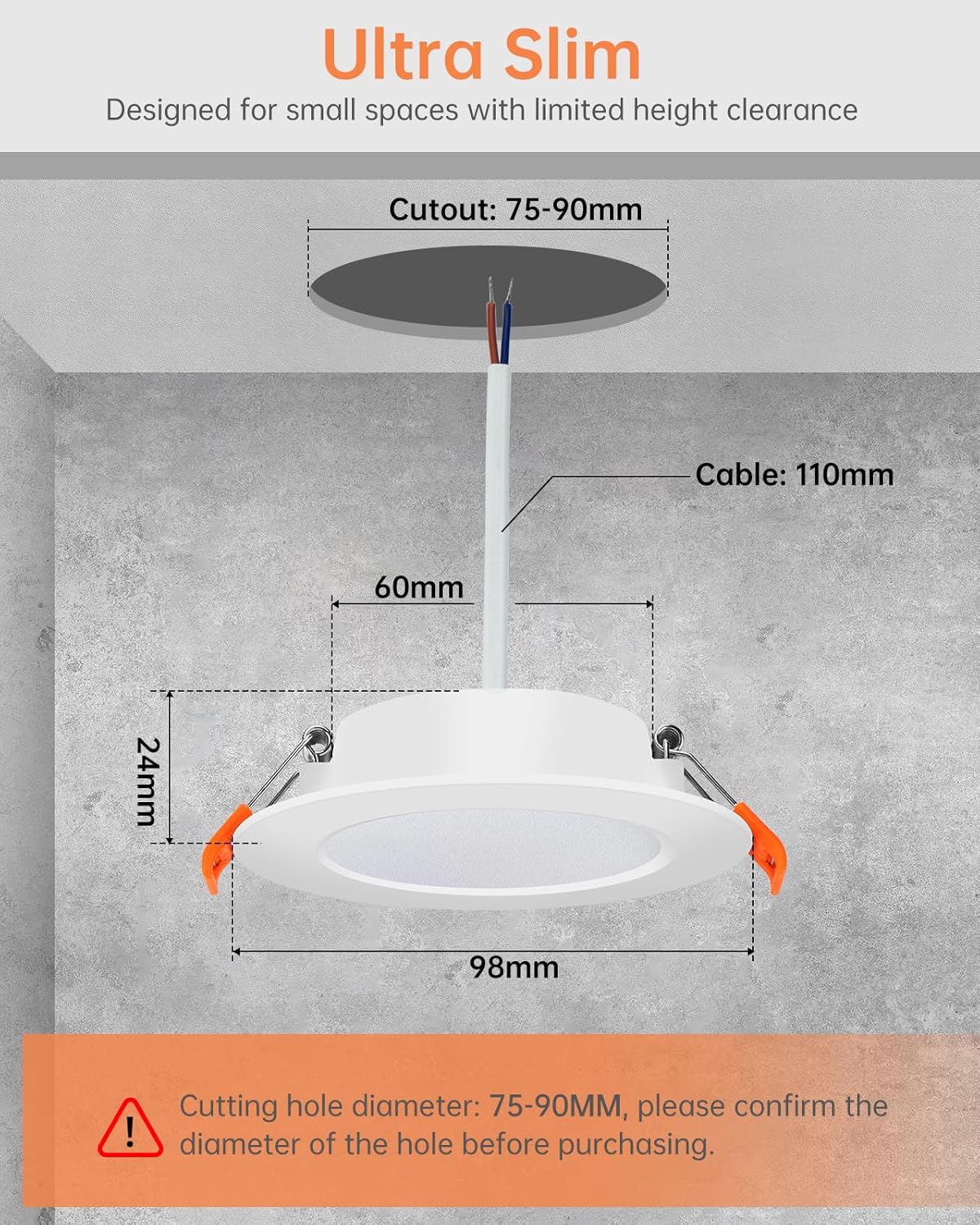 Faretti LED da Incasso per Cartongesso 5W 450LM (20 Pezzi) - immagine 3