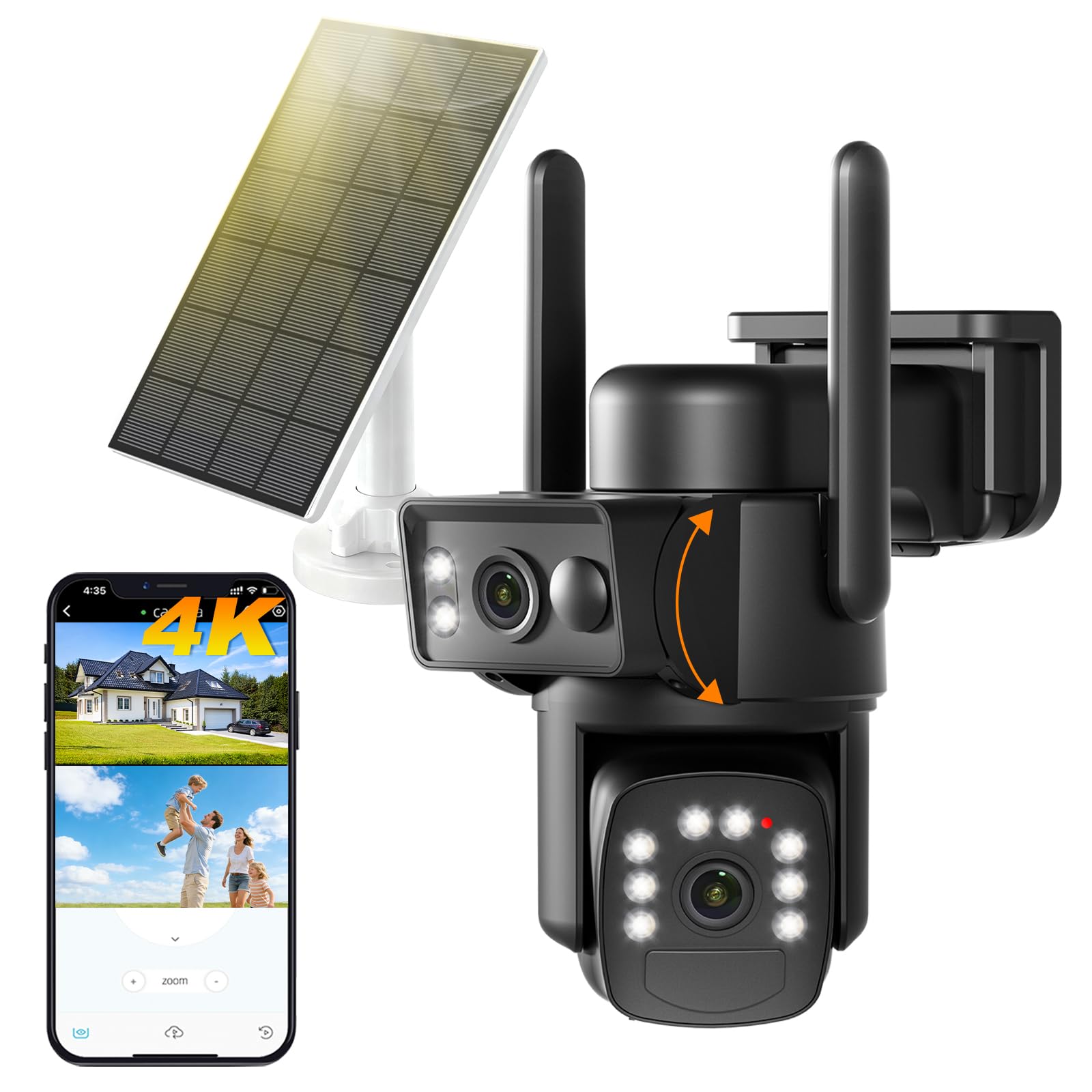 Telecamera Wi-Fi Esterno 4K con Pannello Solare PTZ