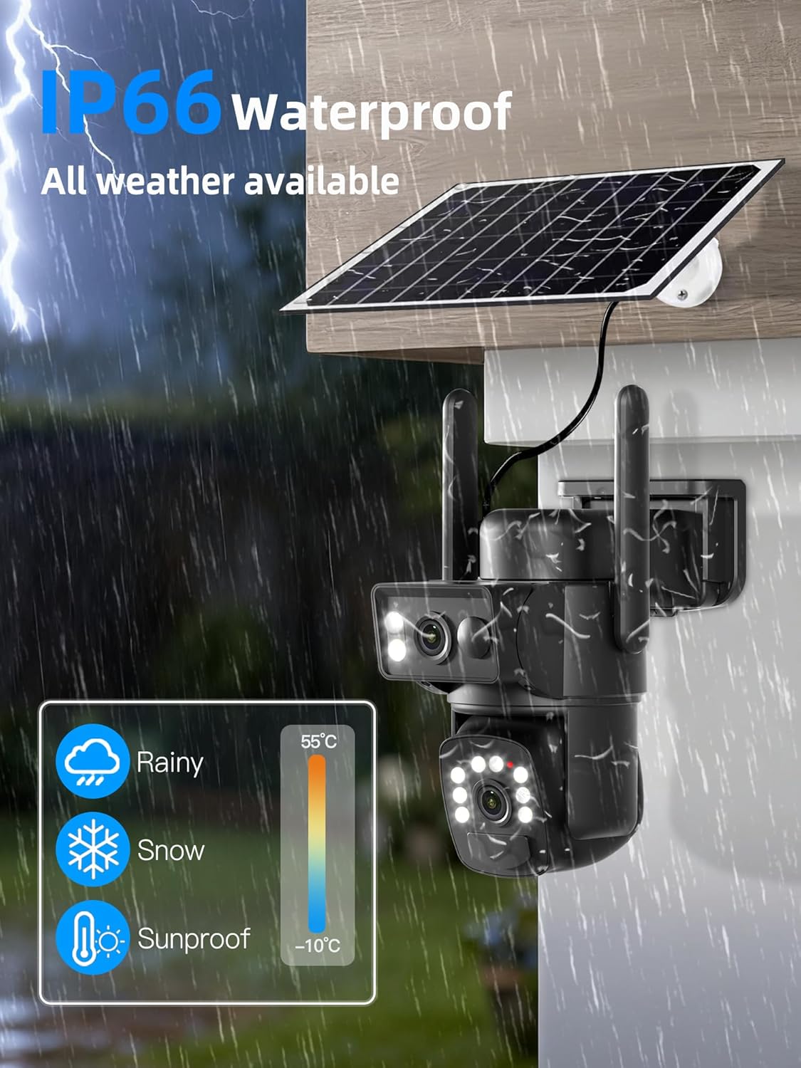 Telecamera Wi-Fi Esterno 4K con Pannello Solare PTZ - immagine 7