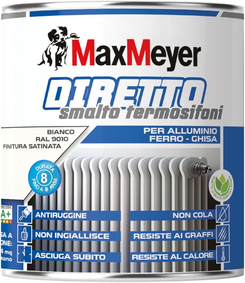 MAXMEYER Diretto Termosifoni Satinato R9010 Bianco 0.5 L - immagine 2