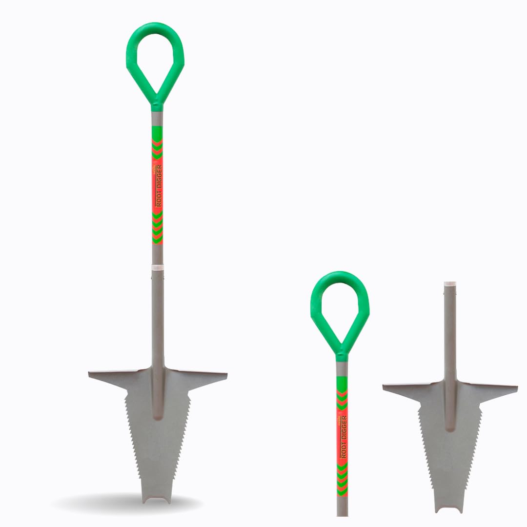 STARLYF Root Digger, Nuova pala professionale per radici e lavori difficili, nuovo modello, seghe affilate sui lati per entrare nella terra (Pala 5 in 1 - Detachable)