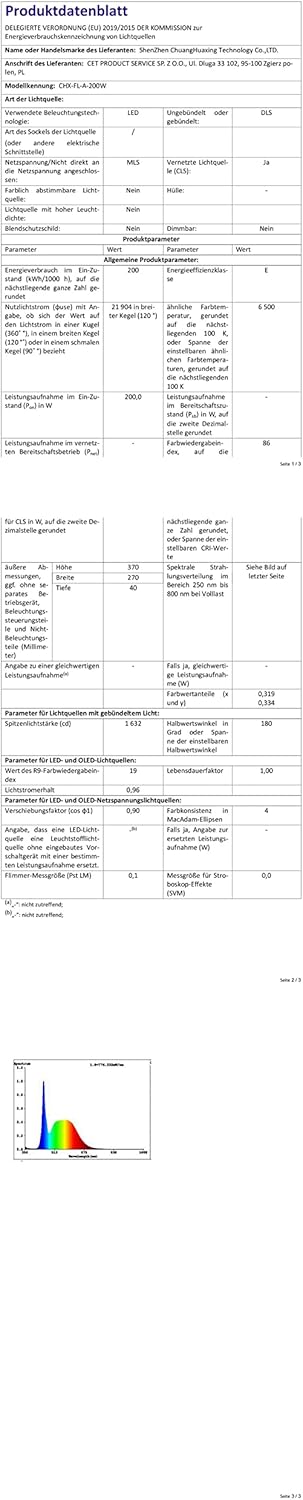 Createstar Faretto LED da Esterno 200W 20000LM 6500K - immagine 8