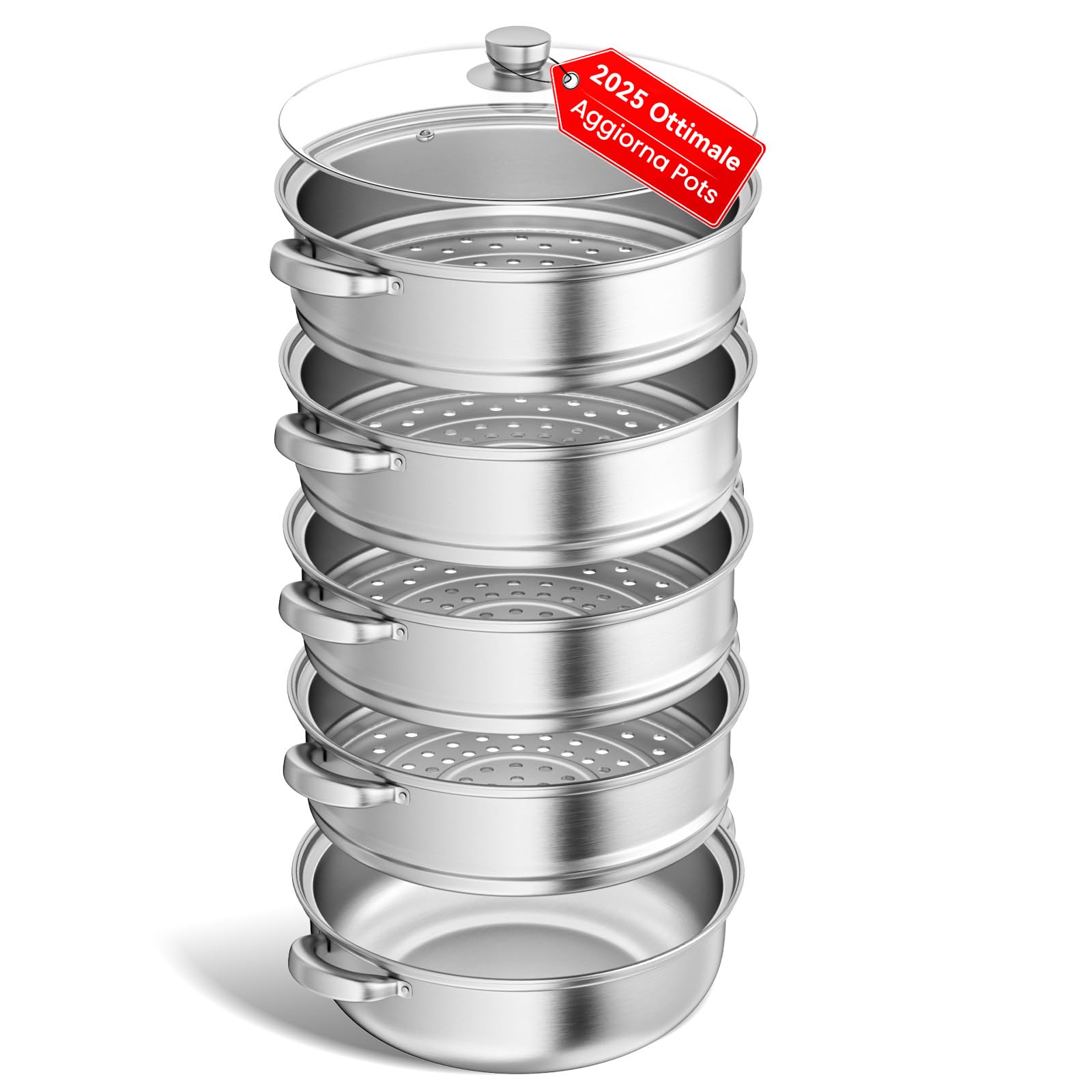 Vaporiera 28cm in Acciaio Inossidabile (5 Livelli)