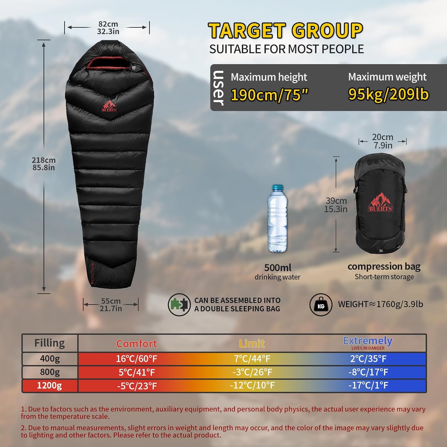 Sacco a Pelo in Piuma 620FP Ultraleggero per Adulti - immagine 1