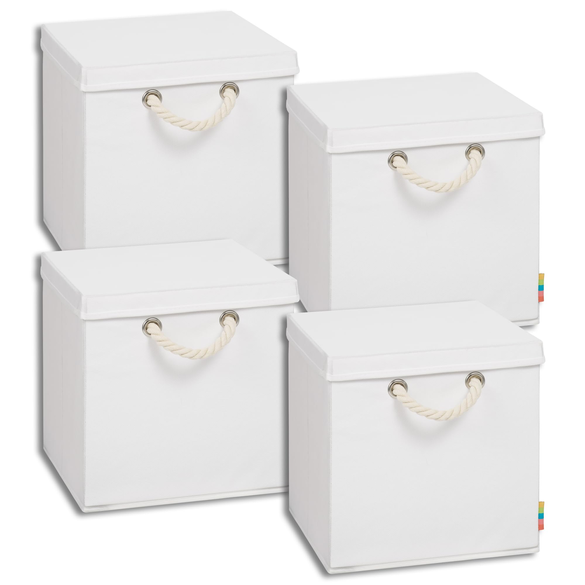 Storanda Set 4 Scatole Portaoggetti Pieghevoli con Coperchio