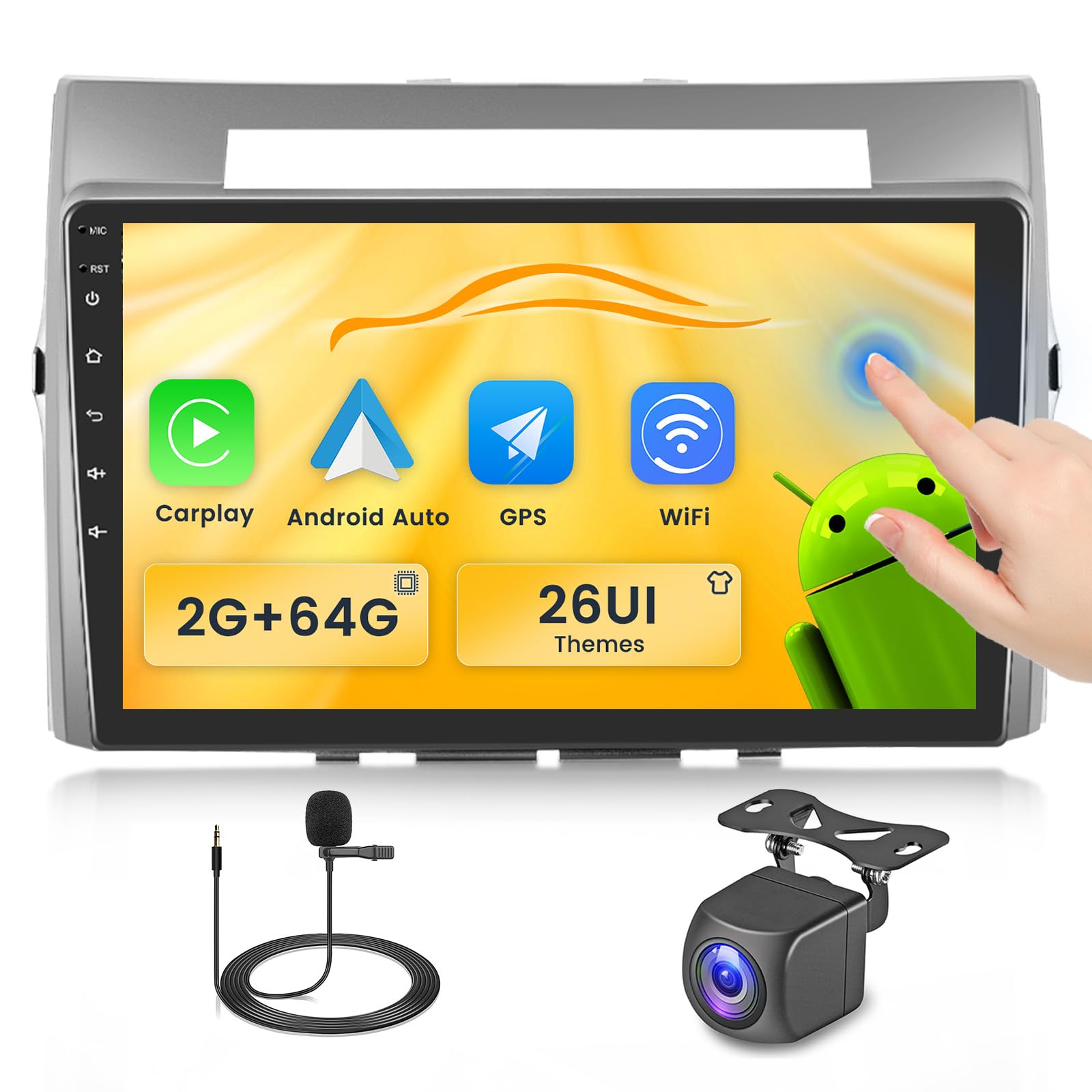 Fuluku Autoradio Android per Toyota Corolla Verso 9'' IPS