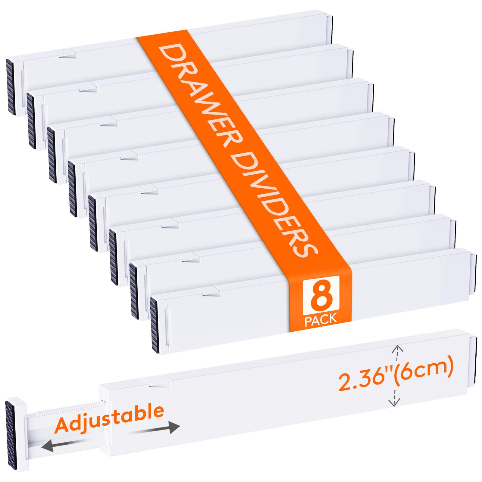 Lifewit 8 Divisori per Cassetti 40,6-55,9cm