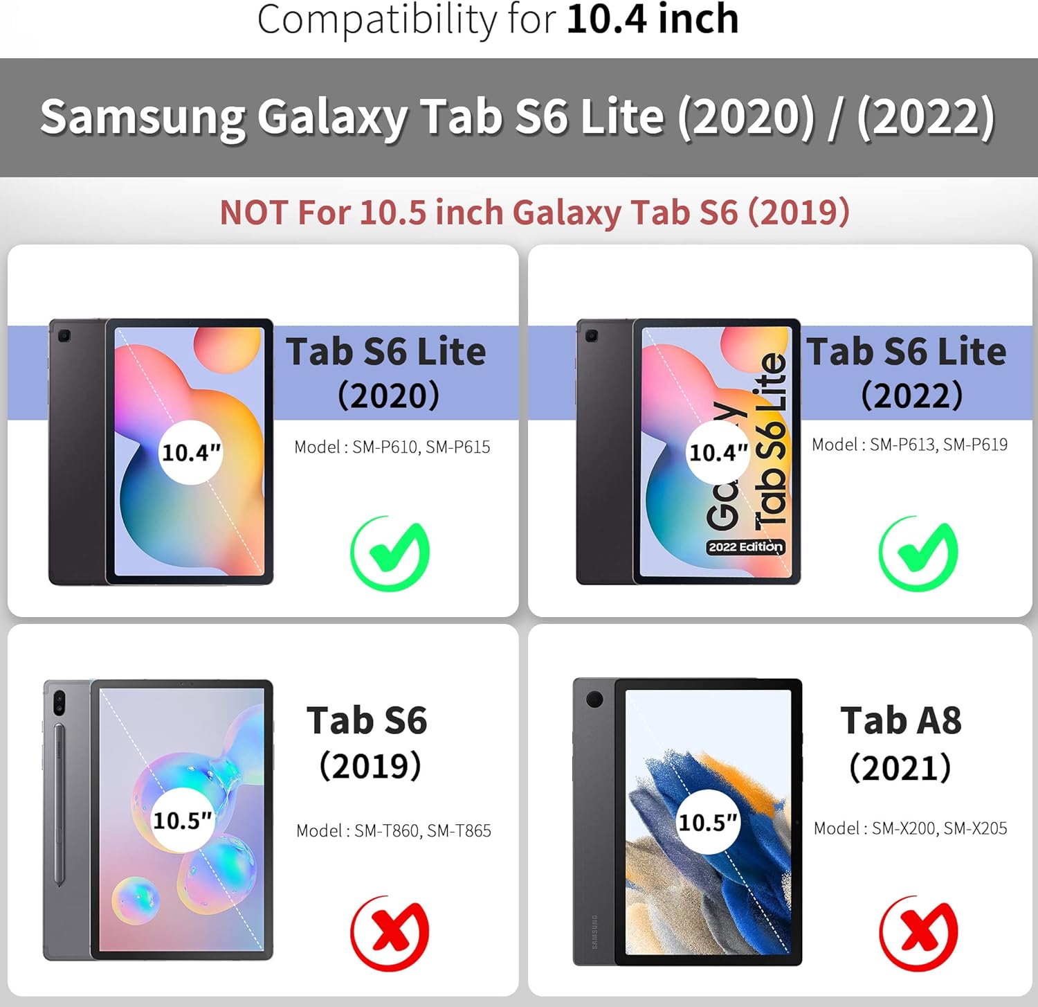 Cacoe Custodia Cover per Samsung Galaxy Tab S6 Lite 10.4", Verde - immagine 2