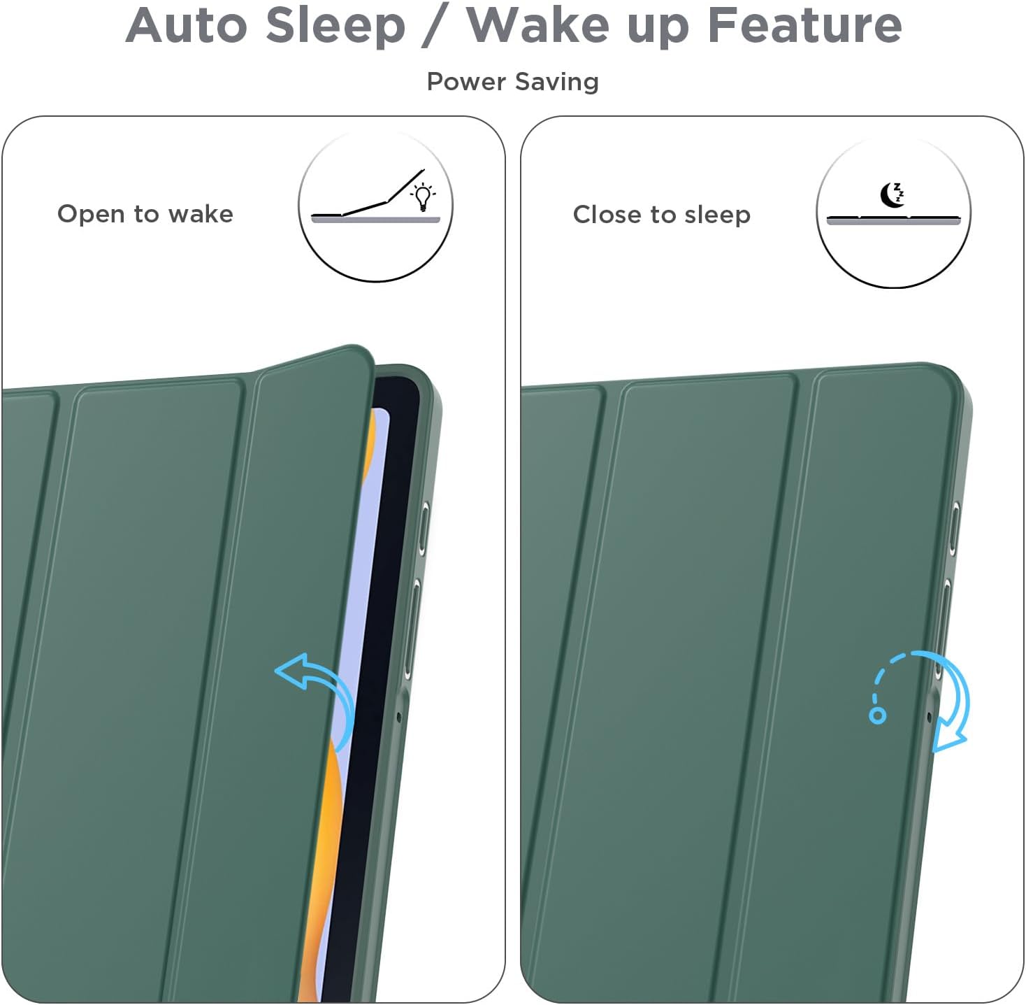 Cacoe Custodia Cover per Samsung Galaxy Tab S6 Lite 10.4", Verde - immagine 3