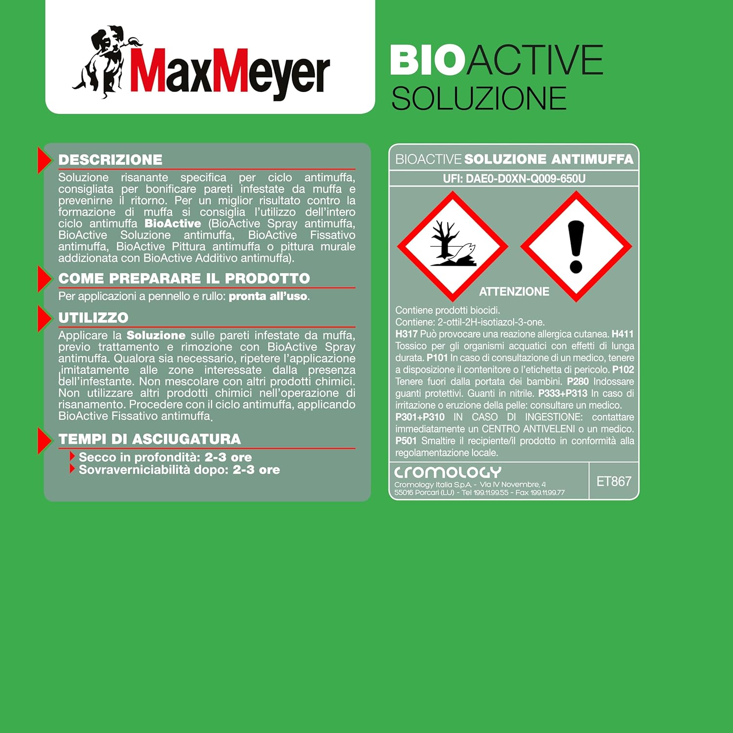 Maxmeyer Soluzione Antimuffa Bioactive INCOLORE 1 L - immagine 2