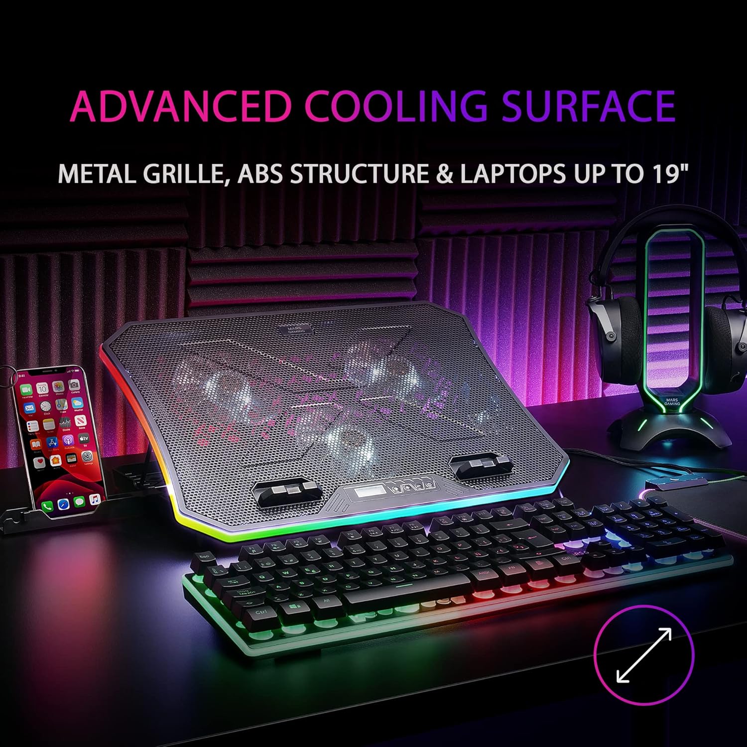 MARSGAMING MNBC6 - Base Raffreddamento ARGB 19'' - immagine 2