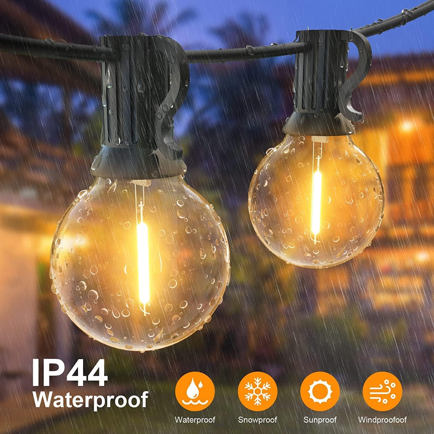 Suwin Catena Luminosa Esterno 30M con 50+2 G40 LED - immagine 5