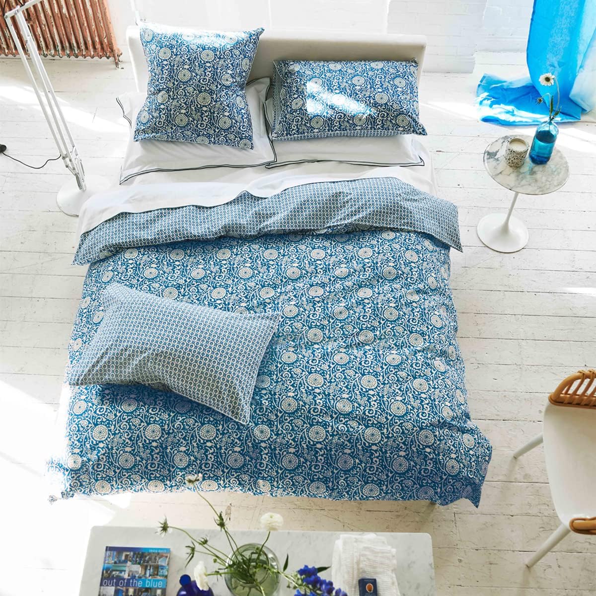 Designers Guild Copripiumino Percalle Cotone Shaqui Porcellana - immagine 1