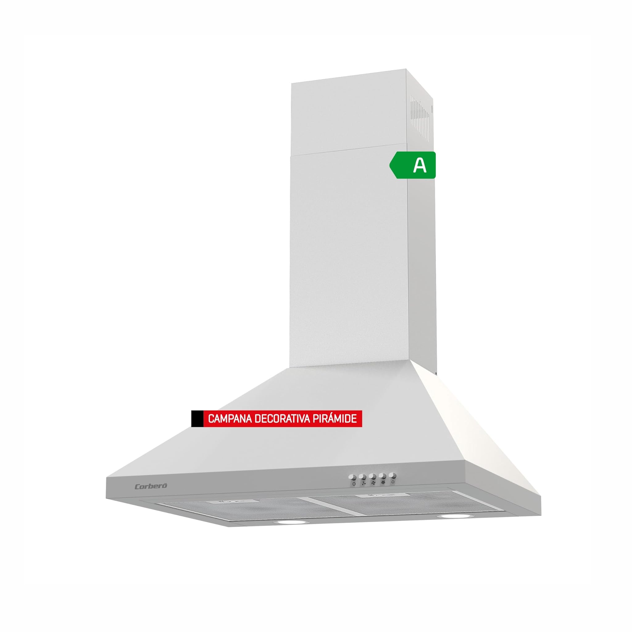 Corberó KURAMATHI660W - Cappa Decorativa Piramide 60 cm