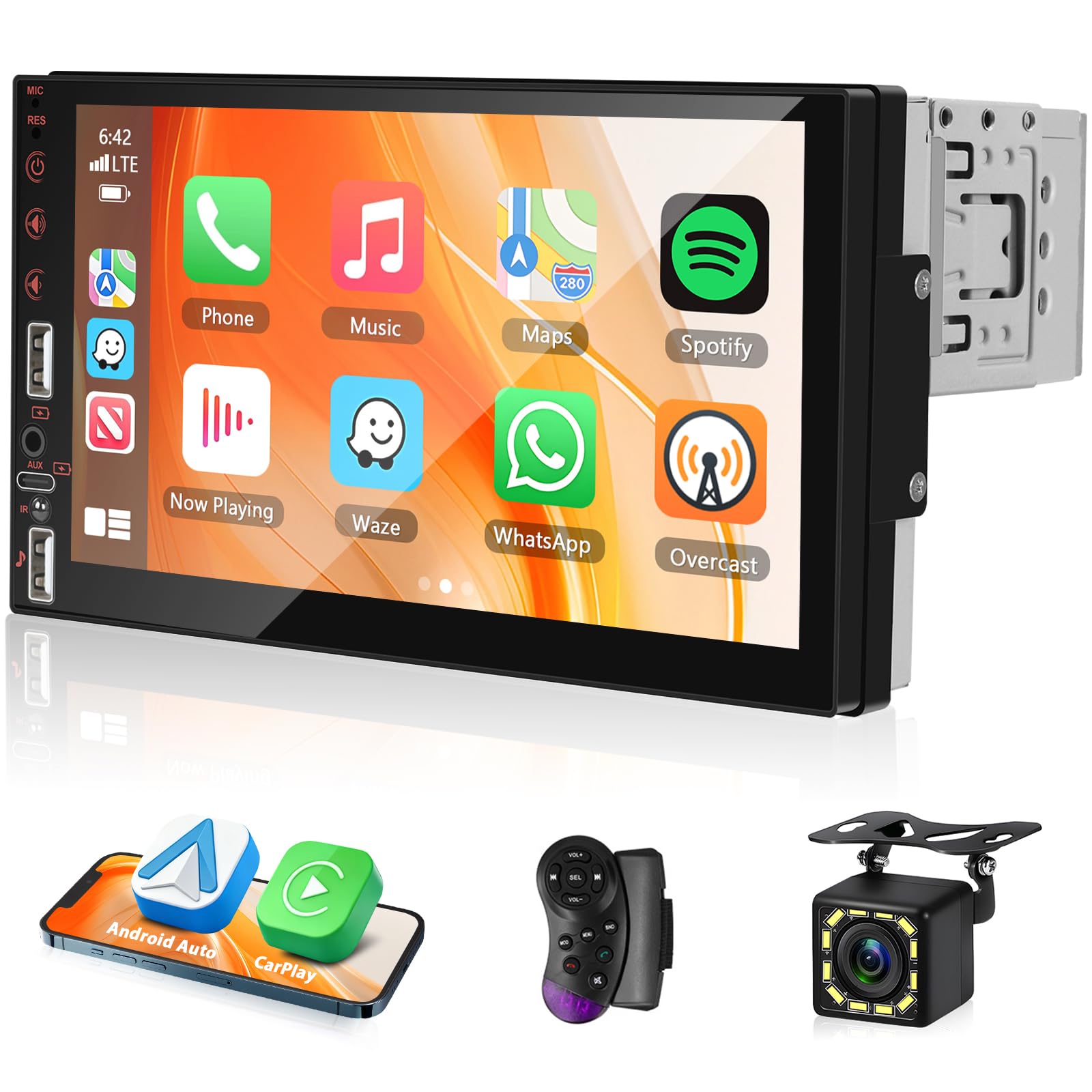 Autoradio 1 Din con CarPlay e YouTube Video Playback