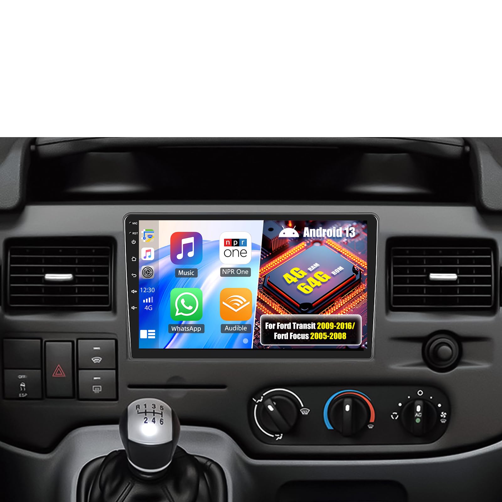 Oiliehu Autoradio Android 13 9” per Ford Transit/Focus