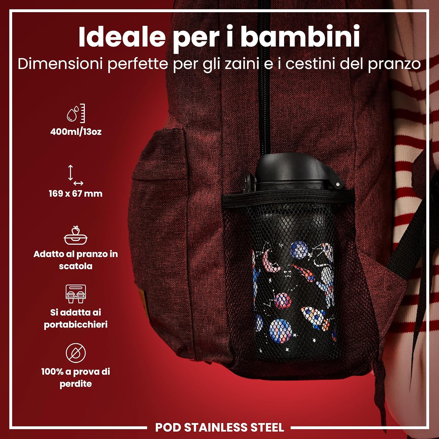 Ion8 Borraccia Inox Leggero per Bambini 400ml - immagine 3