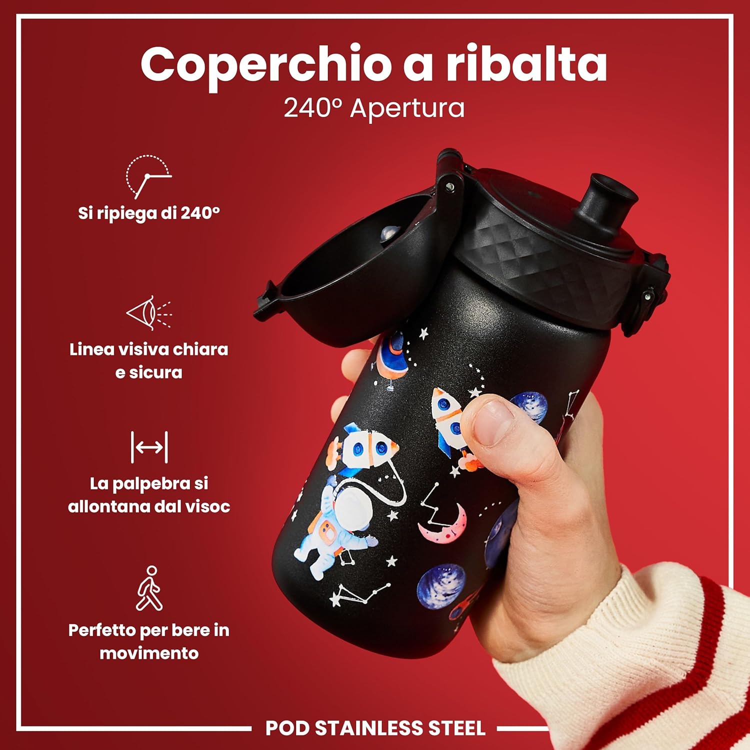 Ion8 Borraccia Inox Leggero per Bambini 400ml - immagine 5