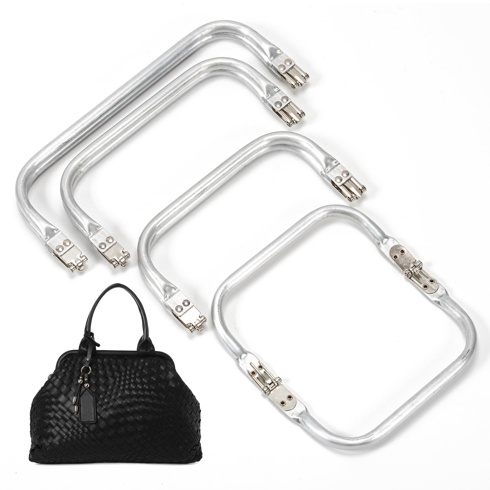 4 Pezzi Chiusura per Borsa Uncinetto in Alluminio