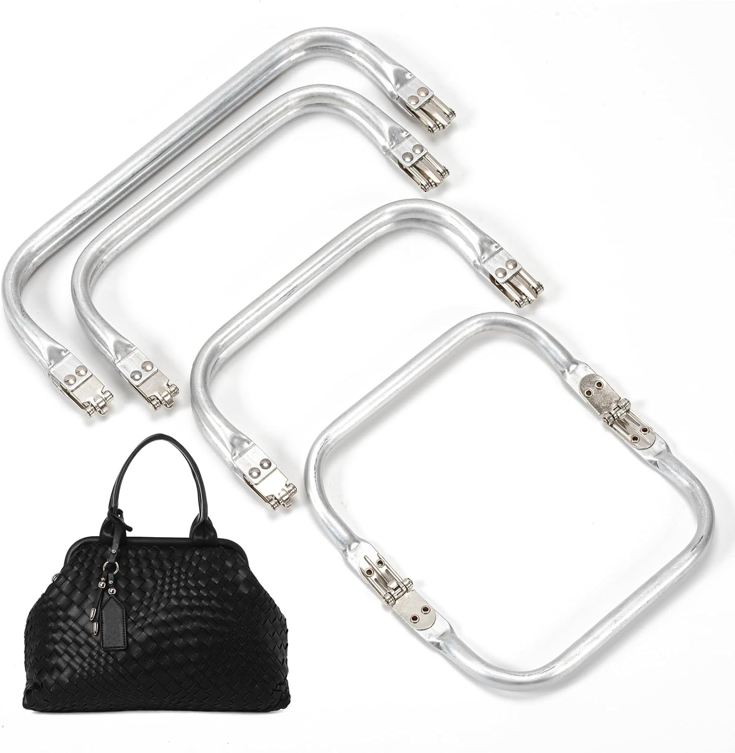 4 Pezzi Chiusura per Borsa Uncinetto in Alluminio - immagine 1