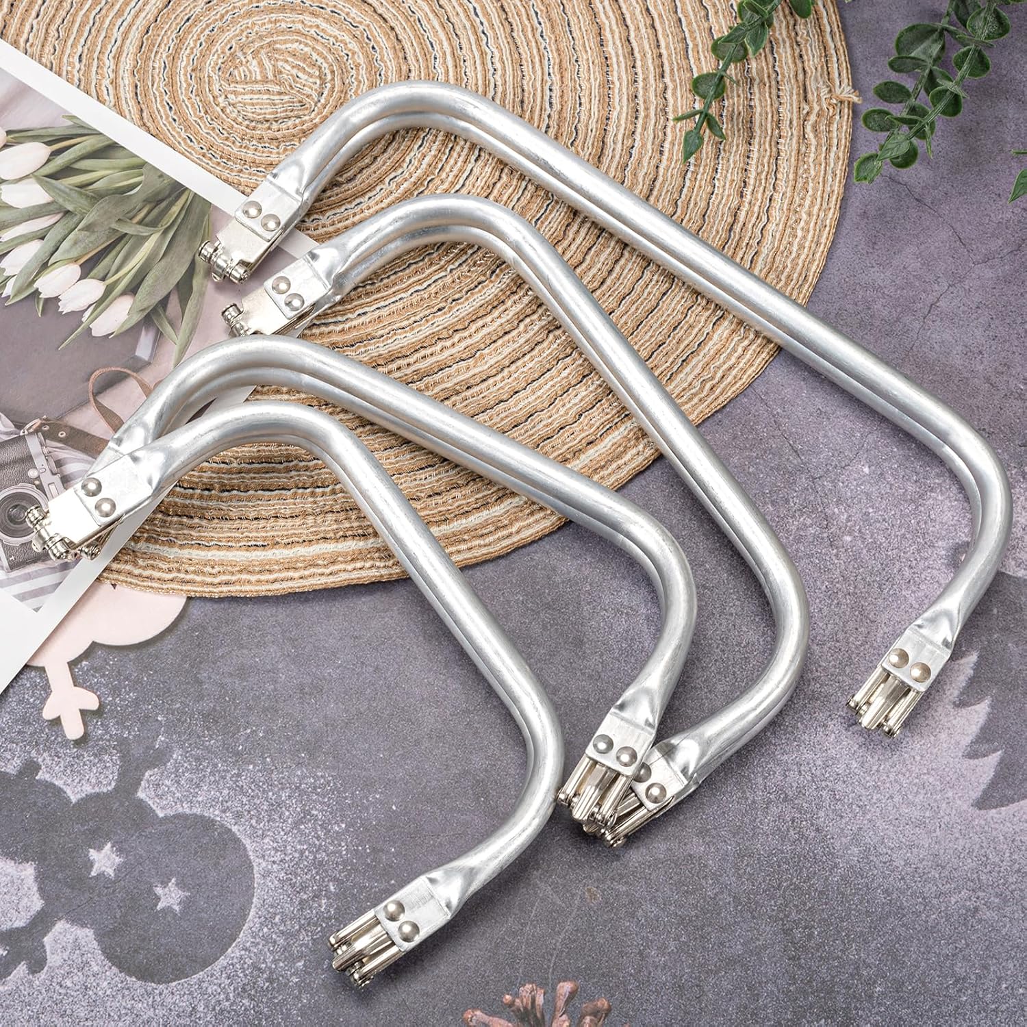 4 Pezzi Chiusura per Borsa Uncinetto in Alluminio - immagine 4