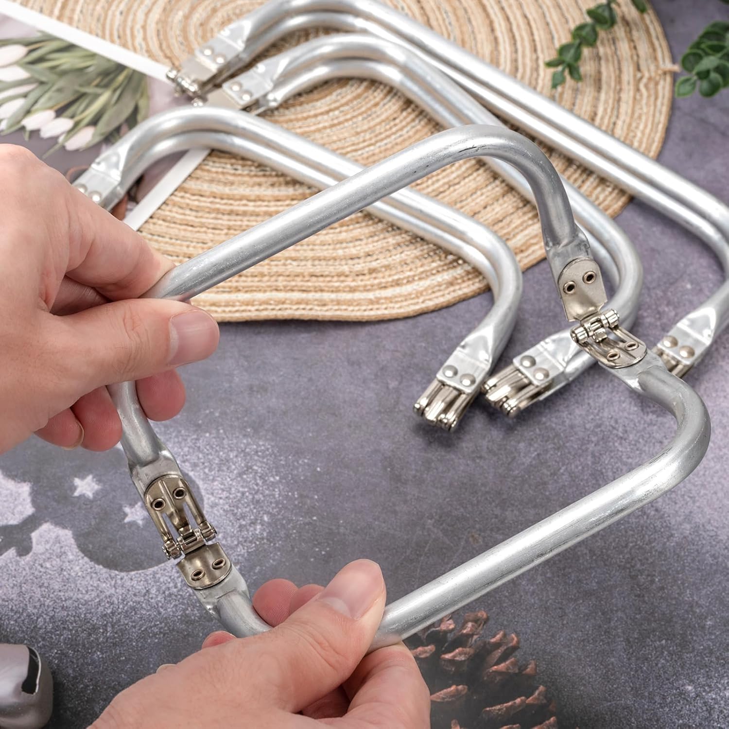 4 Pezzi Chiusura per Borsa Uncinetto in Alluminio - immagine 5