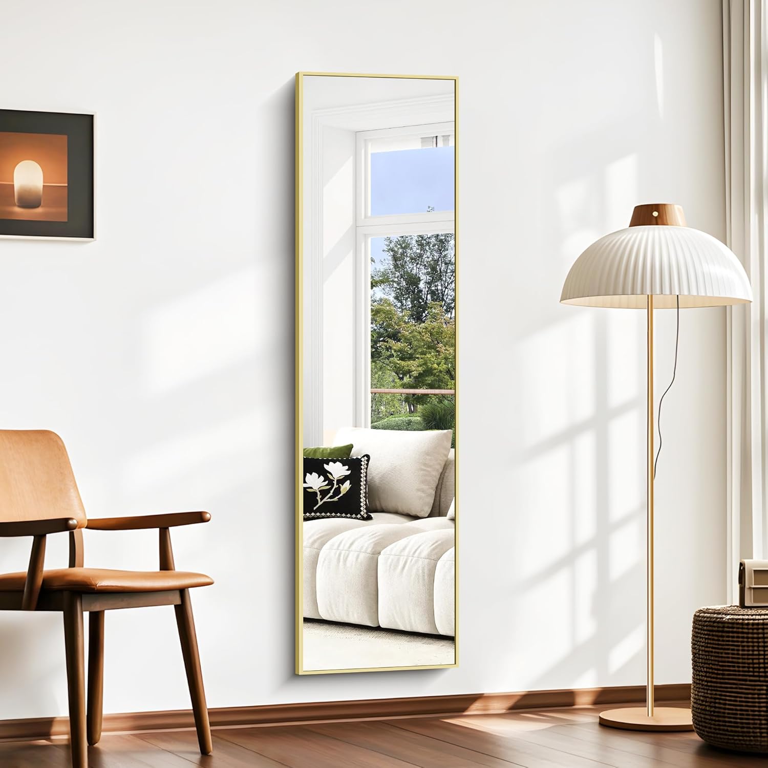 Bonewei Specchio da Terra 150x40 cm, Cornice Dorata - immagine 2