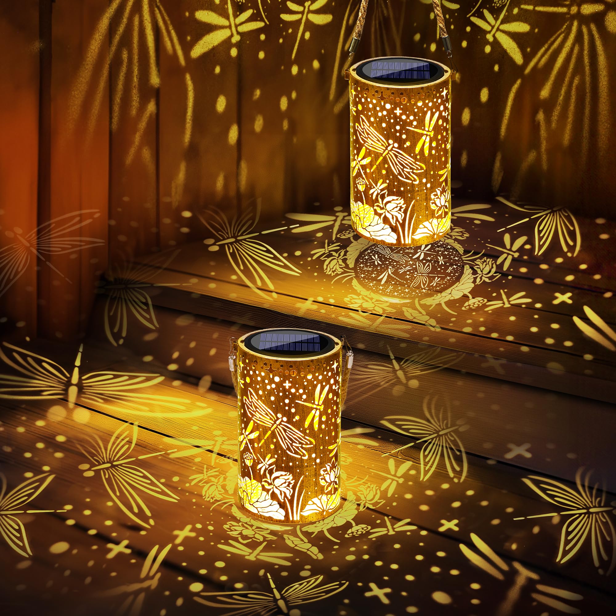 Qedertek Lampade Solari da Giardino Libellula (2 pezzi)