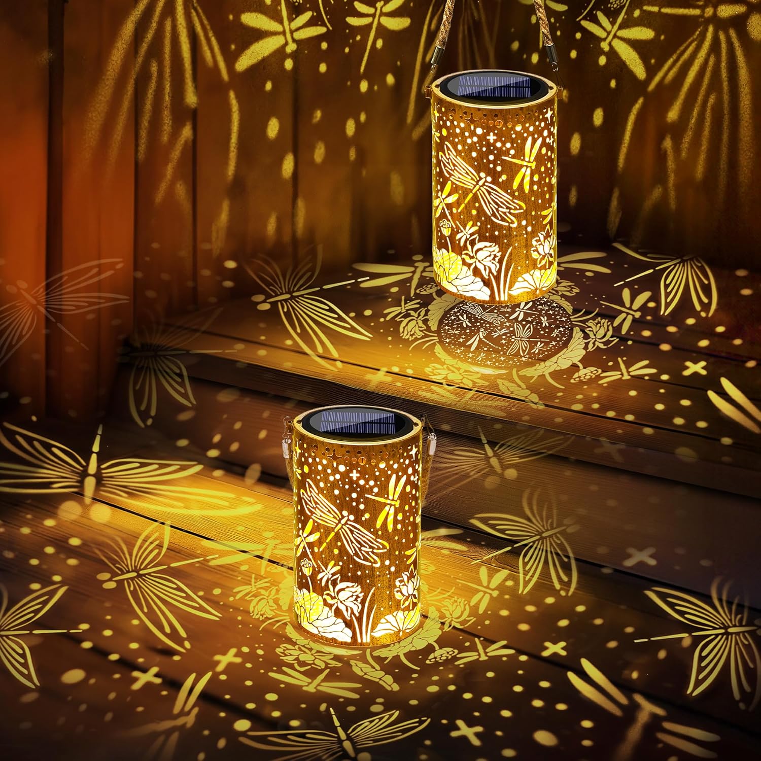 Qedertek Lampade Solari da Giardino Libellula (2 pezzi) - immagine 1