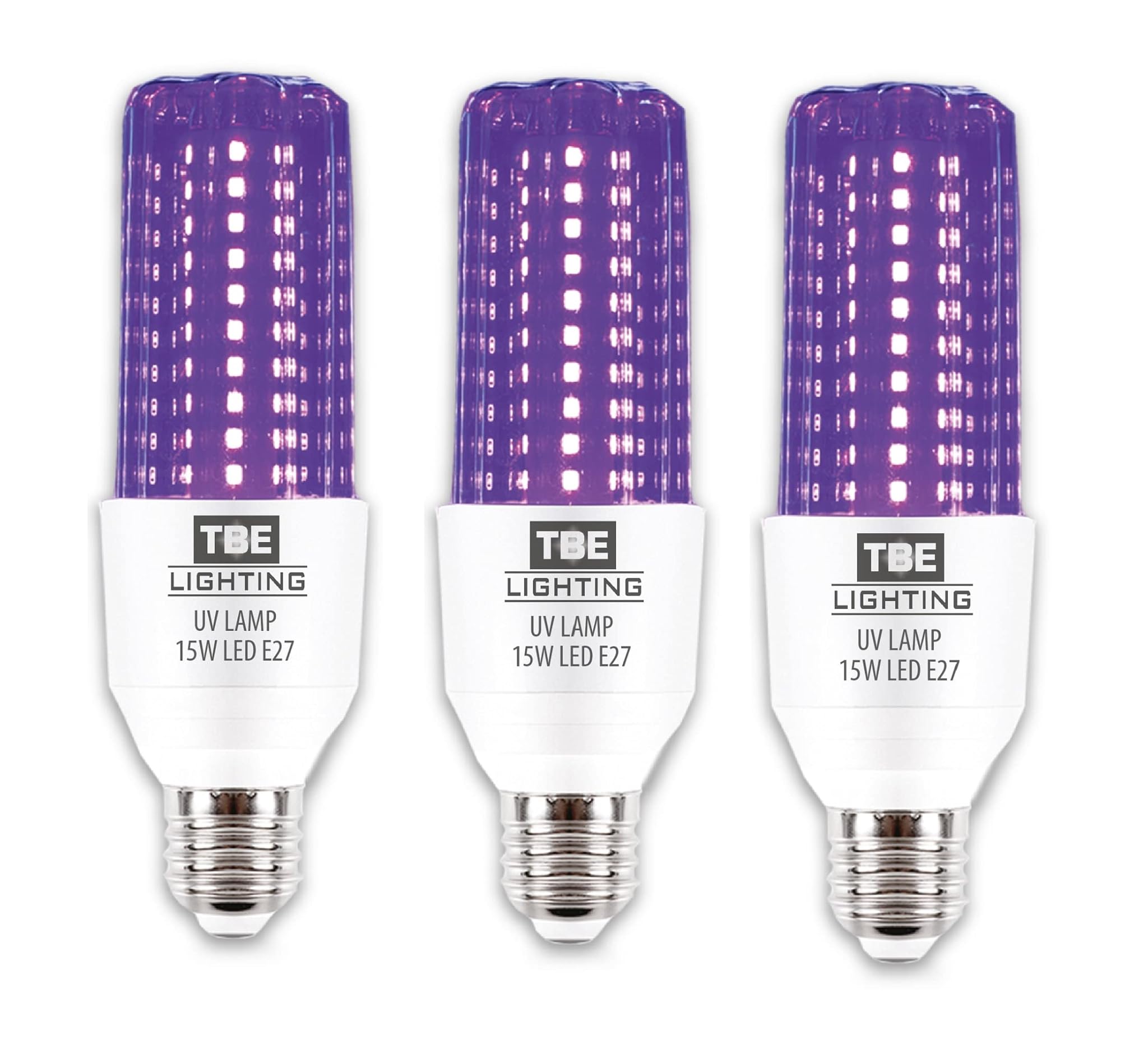Tbe Lighting - Lampadina LED UV 15W E27 (3 Pezzi)
