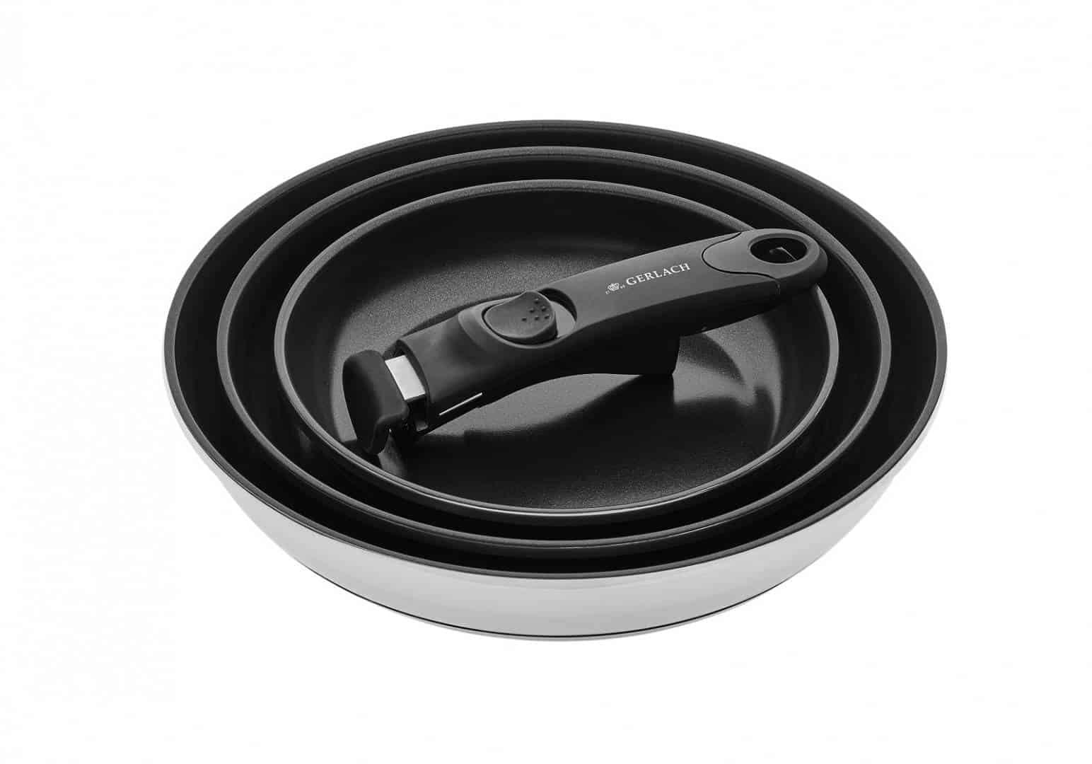 Gerlach Set di padelle in acciaio SMART 20/24/28 cm
