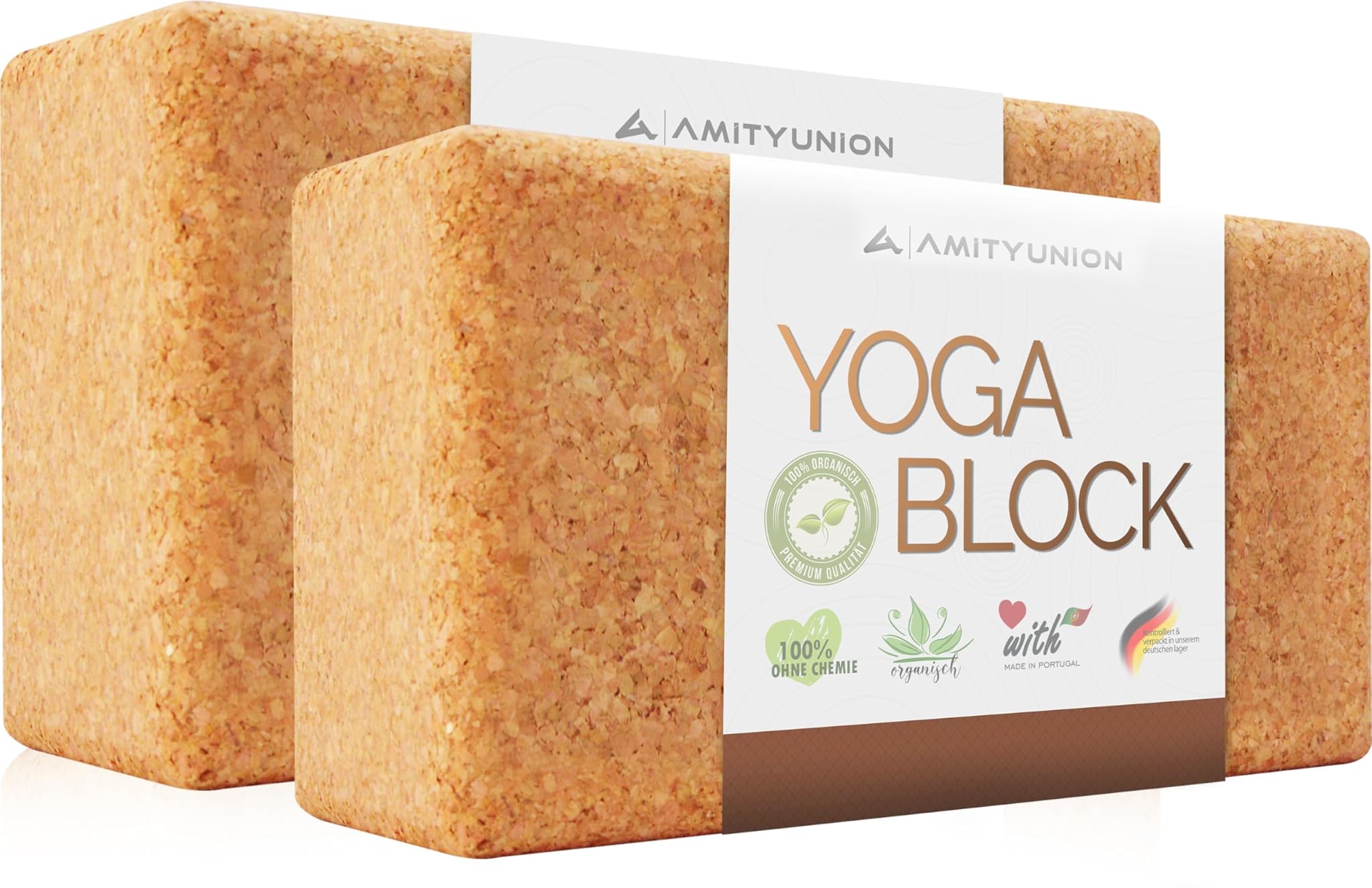 Amityunion Yoga Block Cork Set 2 - 100% Naturale