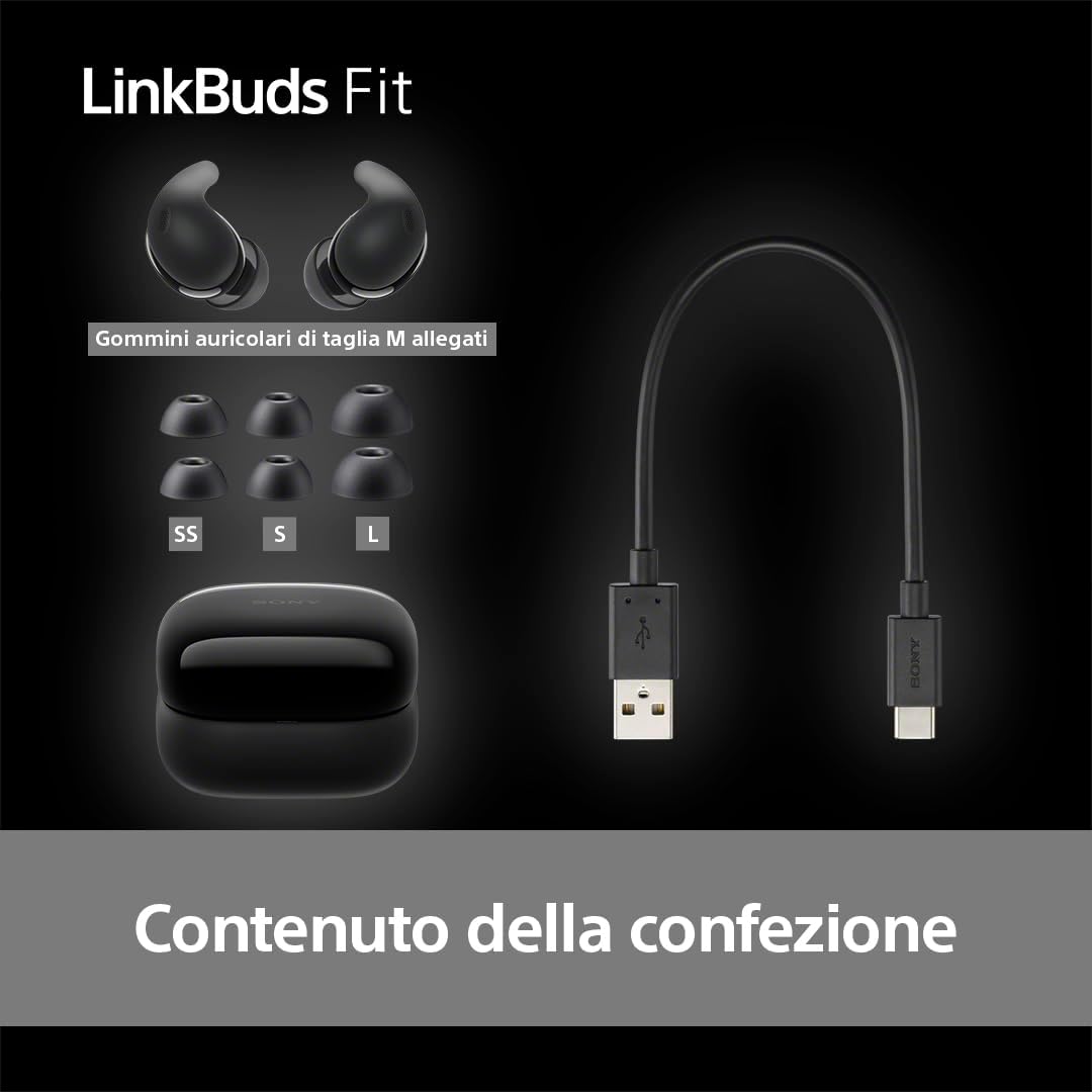 Sony LinkBuds Fit - Cuffie True Wireless ANC, Black - immagine 11