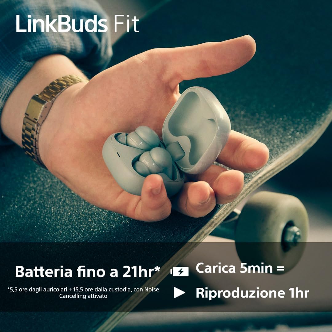 Sony LinkBuds Fit - Cuffie True Wireless ANC, Black - immagine 7