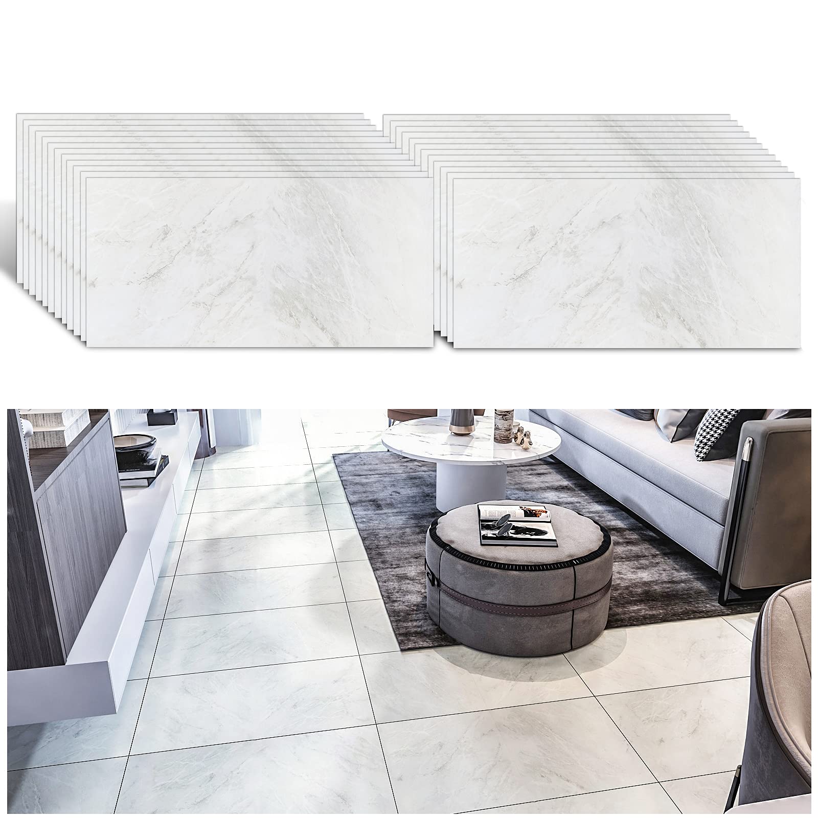 Veelike Adesivo da Pavimento in Vinile per Cucina (24 pz)