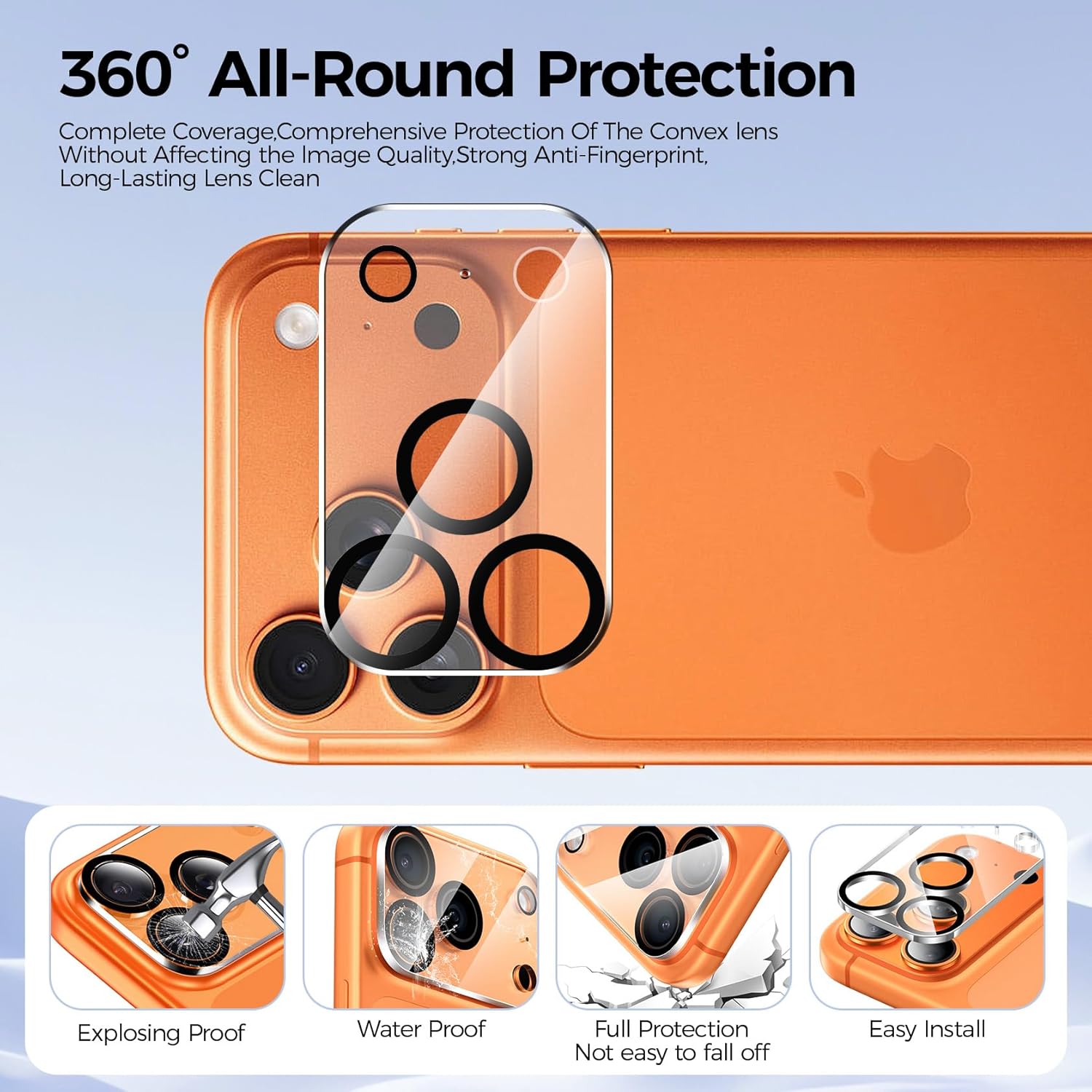 3 Pezzi Vetro Temperato per iPhone 17 Pro con Protezione Fotocamera - immagine 5